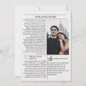 Het voorstel post Krantenhuwelijk sparen de datum Kaart (Achterkant)