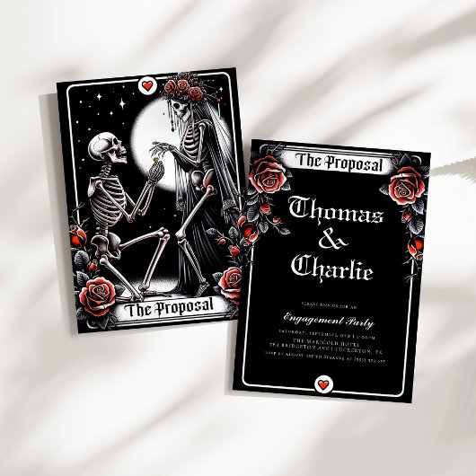 Het voorstel Tarot Gothic Floral Engagement Party Kaart