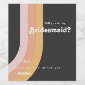 Het voorstel van de Rainbow Dark Bridesmaid van de Wijn Etiket (Enkel label)