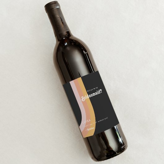 Het voorstel van de Rainbow Dark Bridesmaid van de Wijn Etiket