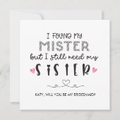 Het voorstel van de zus bridesmaid is gevouwen kaa kaart (Voorkant)