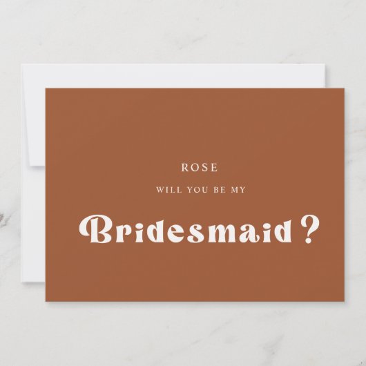 Het voorstel van Retro Terracotta Bridesmaids (Voorkant)