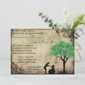 Het voorstel Vintage bruiloft uitnodiging groen (Staand voorkant)