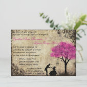 Het voorstel Vintage bruiloft uitnodiging Hot Pink (Staand voorkant)