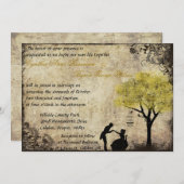 Het voorstel Vintage bruiloft uitnodiging in geel (Voorkant / Achterkant)