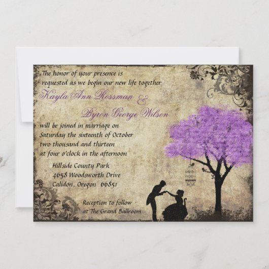 Het voorstel Vintage bruiloft uitnodiging. Kaart (Voorkant)