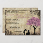 Het voorstel Vintage bruiloft uitnodiging roze (Voorkant / Achterkant)