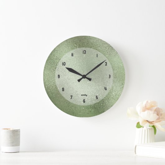 Het vormen groene achtergrond afbeelding textuur grote klok (Huis)