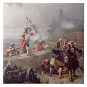 Het vormen van de Bewaarplaatsen (olie op canvas) Tegeltje