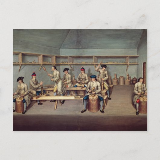 Het vormen van poederpellets briefkaart (Voorkant)