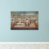 Het vormen van poederpellets canvas afdruk (Insitu (Houten vloer))