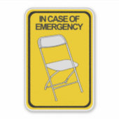 Het vouwen van Stoel In hoesje van Noodsituatie Sticker (Voorkant)