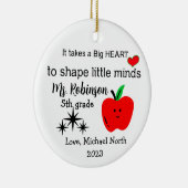 "Het vraagt een groot hart", leraar kerst ornament (Rechts)