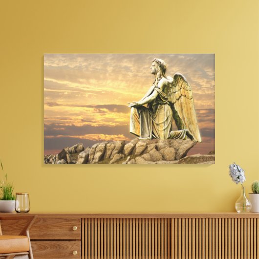 het vragen van met engel omwikkeld canvas (Insitu (Woonkamer))