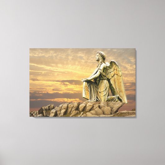 het vragen van met engel omwikkeld canvas afdruk (Voorkant)