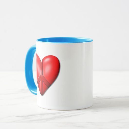 Het vredeshart mok (Voorkant links)