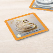 Het vredige domein van de Zwaan Kartonnen Onderzetters (Gebogen)