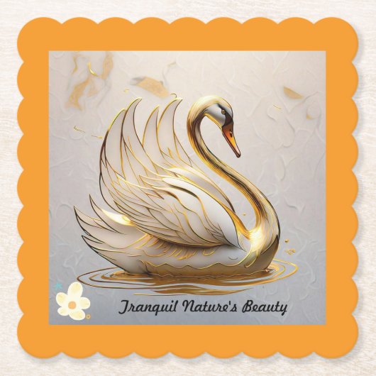 Het vredige domein van de Zwaan Kartonnen Onderzetters (Voorkant)