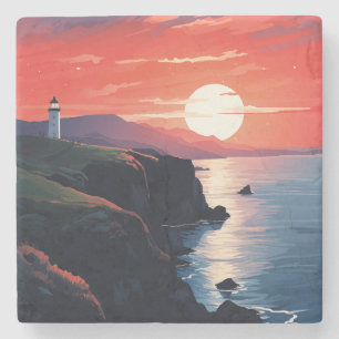 Het vredige landschap van natuur #6 stenen onderzetter