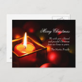 Het vreedzame Briefkaart van Kerstmis van de Kaars (Voorkant / Achterkant)