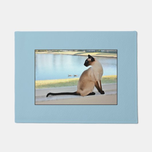 Het vreedzame Siamese Schilderen van de Kat Deurmat (Voorkant)