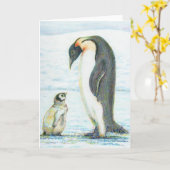 Het vreedzame Wenskaart van de Pinguïn Kaart (Gele Bloem)