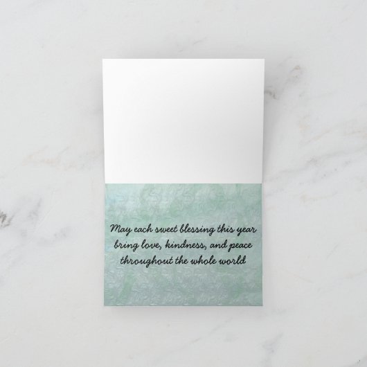 Het vreedzame Zoete Jaar van Wensen Feestdagen Kaart (Binnen)