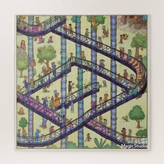 Het vreemde land van ladders en ladders puzzel legpuzzel (Verticaal)