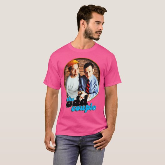 Het vreemde paar klassieke tv-sitcom ontwerp t-shirt (Voorkant volledig)