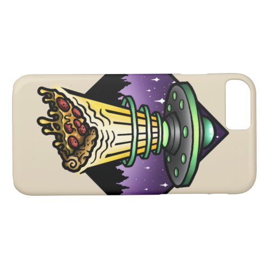 Het vreemde Pizza UFO telefoongeval Case-Mate iPhone Case (Achterkant (Horizontaal))
