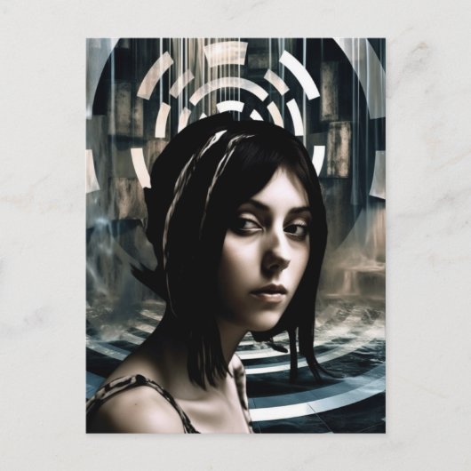 Het vreemde zwembad briefkaart (Voorkant)