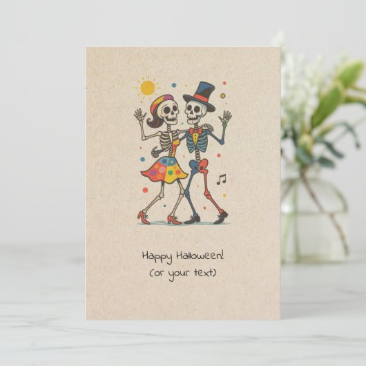 Het vreugdevolle einde van de Halloween Kaart (Staand voorkant)