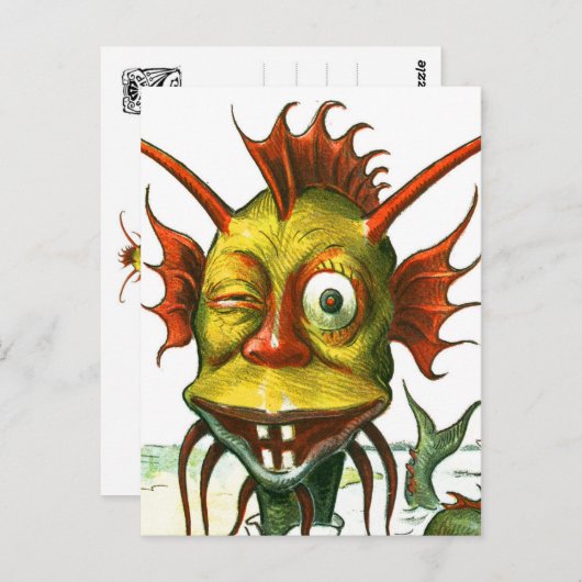 Het vriendelijke Zee Monster Briefkaart (Voorkant / Achterkant)