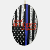 Het Vriendin van de proud-officier met een blauwe  Keramisch Ornament (Links)