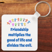 Het vriendschap vermenigvuldigt het goede - vriend sleutelhanger (Achterkant)
