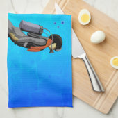 Het Vrij duiken van het man Theedoek (Quarter Fold)