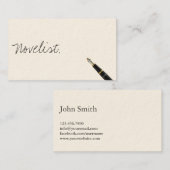 Het vrije Visitekaartje van de Novelist van het Ma (Voorkant / Achterkant)