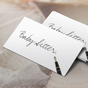 Het vrije Visitekaartje van de Sitter van de Baby