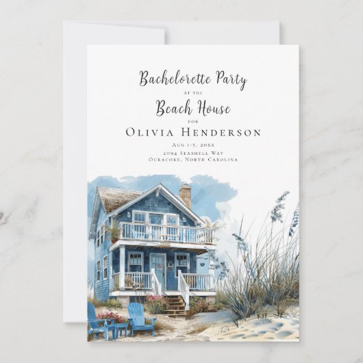 Het vrijgezellenfeest in het Beach House Kaart (Voorkant)