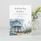 Het vrijgezellenfeest in het Beach House Kaart (Staand voorkant)