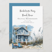 Het vrijgezellenfeest in het Beach House Kaart (Voorkant / Achterkant)