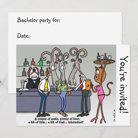 Het vrijgezellenfeest kaart (Voorkant / Achterkant)