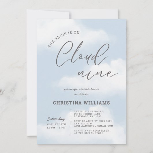 Het Vrijgezellenfeest van Cloud Nine Blue Kaart (Voorkant)