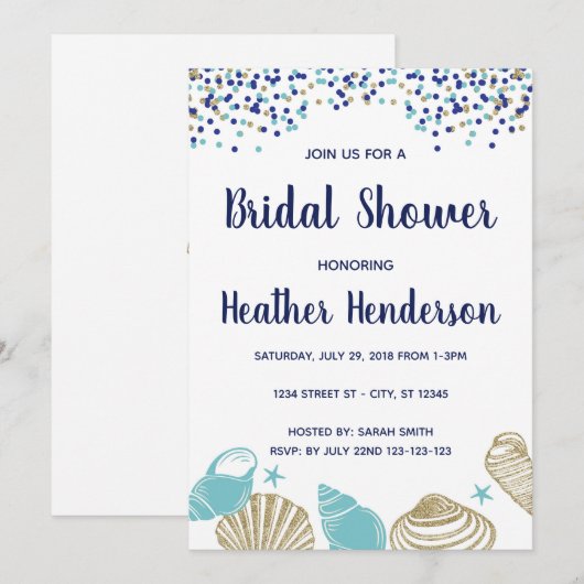 Het Vrijgezellenfeest van de beach nodigt uit Kaart (Voorkant / Achterkant)