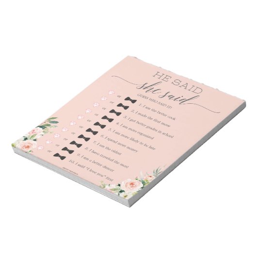 Het Vrijgezellenfeest van de begroting zei dat ze  Notitieblok (Linkerzijde)