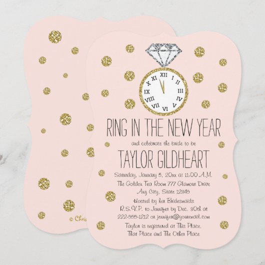 Het Vrijgezellenfeest van het Eve van de Ring van  Kaart (Voorkant / Achterkant)