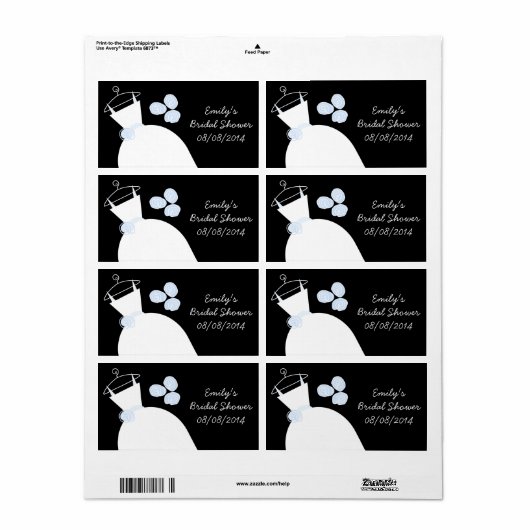 Het Vrijgezellenfeest van het huwelijk is zwart, h Etiket (Full Sheet)