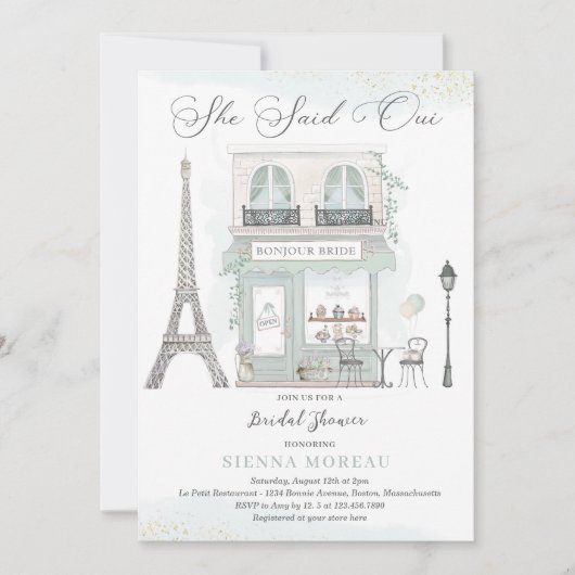 Het Vrijgezellenfeest van Parisian zei dat ze Oui Kaart (Voorkant)