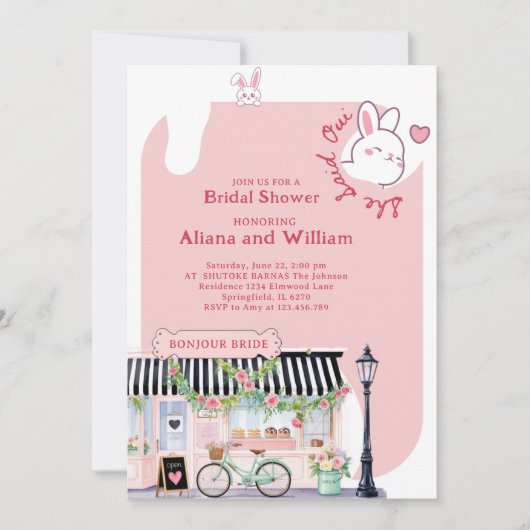 Het Vrijgezellenfeest van Parisian zei dat ze Oui  Kaart (Voorkant)