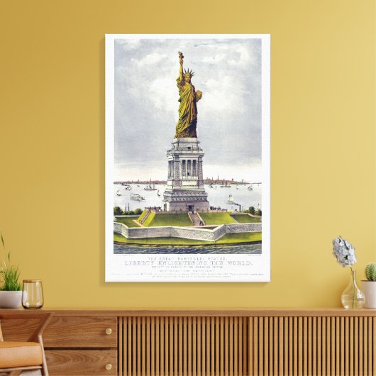Het Vrijheidsbeeld, Het grote Bartholdi-beeld Canvas Afdruk (Insitu (Woonkamer))